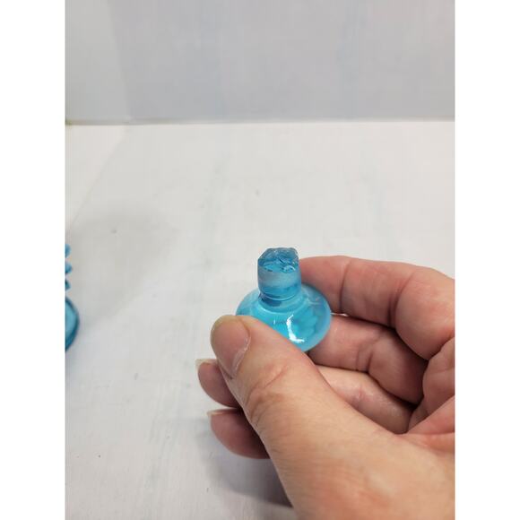 Vintage Fenton Perfume Bottle & Stopper Opalescent Blue Hobnail - Picture 4 of 6